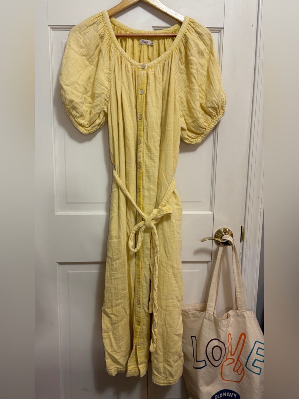 Faherty Dream Cotton Double Gauze Belted Midi Shirt Dress Sahara Sun